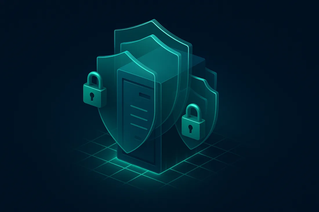 Server mit mehreren Schutzschichten und Firewall bei der Sicherheits-Härtung